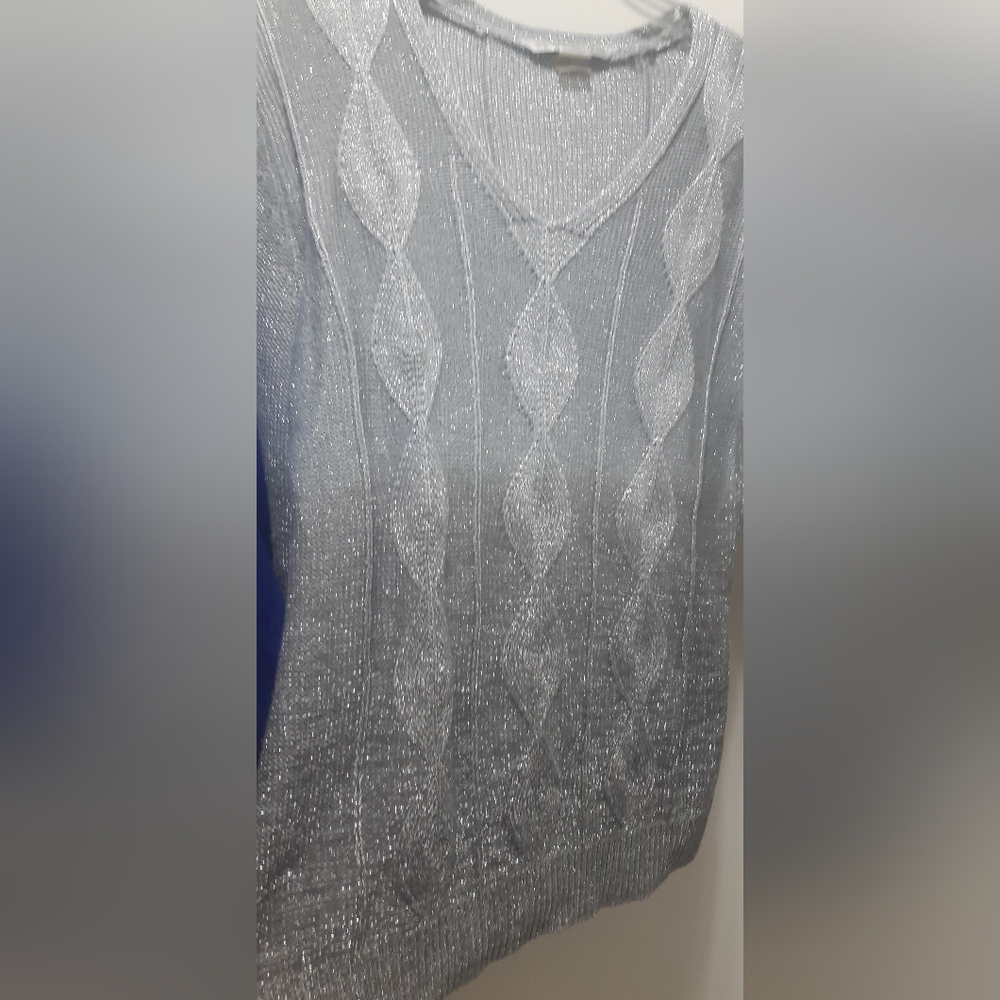 Peter Nygard Women's Silver Ombre Sweater Size Petite Large